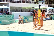 Deutsch: Beachvolleyball bei den Olympischen Jugendspielen 2018; Tag 9, 15. Oktober 2018; Mädchen, Viertelfinale: USA-Spanien 2–1 (21–19/17–21/15–9) English: Beach volleyball at the 2018 Summer Youth Olympics at 15 October 2018 – Girls Quarterfinals: USA-Spain 2–1 (21–19/17–21/15–9)