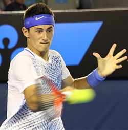 Bernard Tomic en el Abierto de Australia 2011.