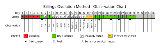 Ovulation Fertility Chart