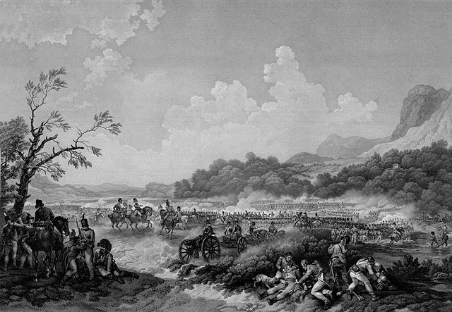 The Battle of Maida, July 1806, at which the regiment played a prominent part, Philip James de Loutherbourg