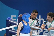 Deutsch: Boxen bei den Olympischen Jugendspielen 2018 Tag 12, 18. Oktober 2018 - Finale Leichtgewicht Mädchen – Oriana Saputo (Argentinien, blau) schlägt Emma Lawson (Australien, rot) 5-0; Ringrichter ist José Romero (Spanien). English: Boxing at the 2018 Summer Youth Olympics on 18 October 2018 – Girls' lightweight Bronze Medal Bout – Oriana Saputo (Argentina, blue) wins over Emma Lawson (Australie, red) 5-0; Referee is José Romero (Spain). Español: Boxeo en los Juegos Olímpicos Juveniles de Verano de 2018 en 18 de octubre de 2018 - Combate de medalla de bronce de las niñas: Oriana Saputo (Argentina, azul) gana a Emma Lawson (Australie, roja) 5-0; Árbitro es José Romero (España).