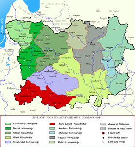 Brest-Litovsk Voivodeship within Lithuania in the 17th century.png