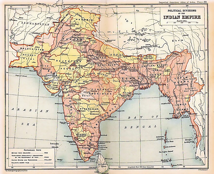 Les Indes britanniques en 1909.