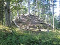 The rubble cone of the former keep