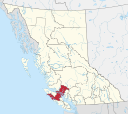 Strathcona Regional Districts läge i British Columbia.