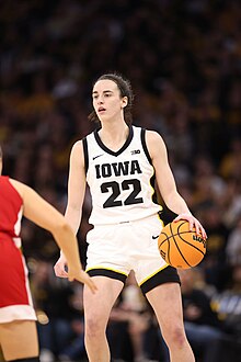 Clark at the 2024 Big Ten tournament final Caitlin Clark Big Ten tournament 2024.jpg