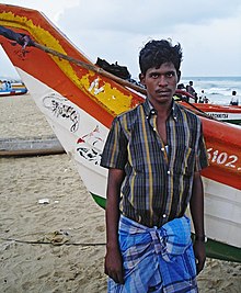 Fisherman from Chennai, Tamil Nadu in southern India. Chennai marina beach fisherman.jpg