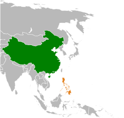 Haritada gösterilen yerlerde Çin ve Filipinler