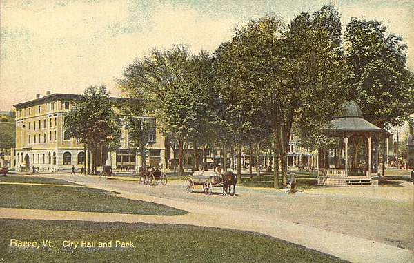 City Hall and park in c. 1910