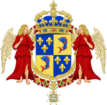 Coat of Arms of the Dauphin of France (Orleanist version).svg