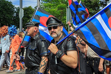 Leathermen participating in the Cologne Pride Parade, 2014