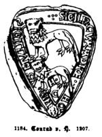 Siegel des Conrad von Hohenlohe, 1207