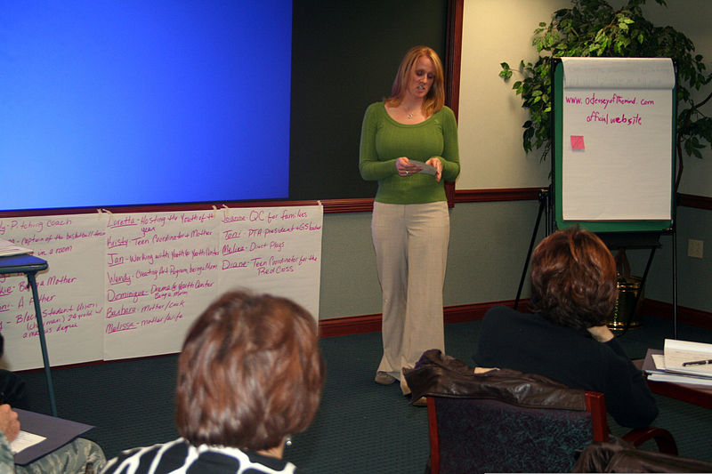 File:Courtney Johnson, a youth coordinator from McConnell Air Force Base, Kan., gives a presentation during advanced leadership training at Headquarters Air Mobility Command (AMC) at Scott Air Force Base (AFB) 111208-F-OK556-264.jpg