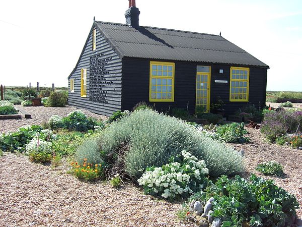 Derek Jarman's garden, Prospect Cottage, Dungeness, in May 2007