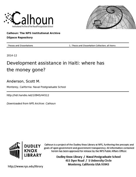 File:Development assistance in Haiti- where has the money gone? (IA developmentssist1094544512).pdf