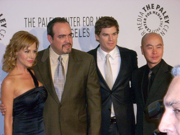 (L-R): Julie Benz, David Zayas, Michael C. Hall and C.S. Lee at the Paley Center for Media Gala Honoring Showtime Networks in 2008