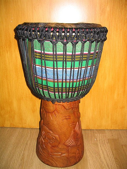 A traditional djembe drum.