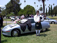 The film features the symbolic EV1 funeral held at Hollywood Forever Cemetery in 2003 as a protest to General Motors' decision to terminate all EV1 leases and crush the electric cars. EV1 funeral DSCN8571.jpg