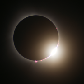 Post-totality diamond-ring effect as seen from Indianapolis, Indiana