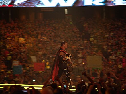 Lawler making his way to the ring at WrestleMania XXVII