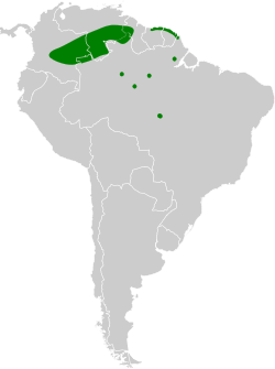 Distribución geográfica del fiofío crestirrufo.