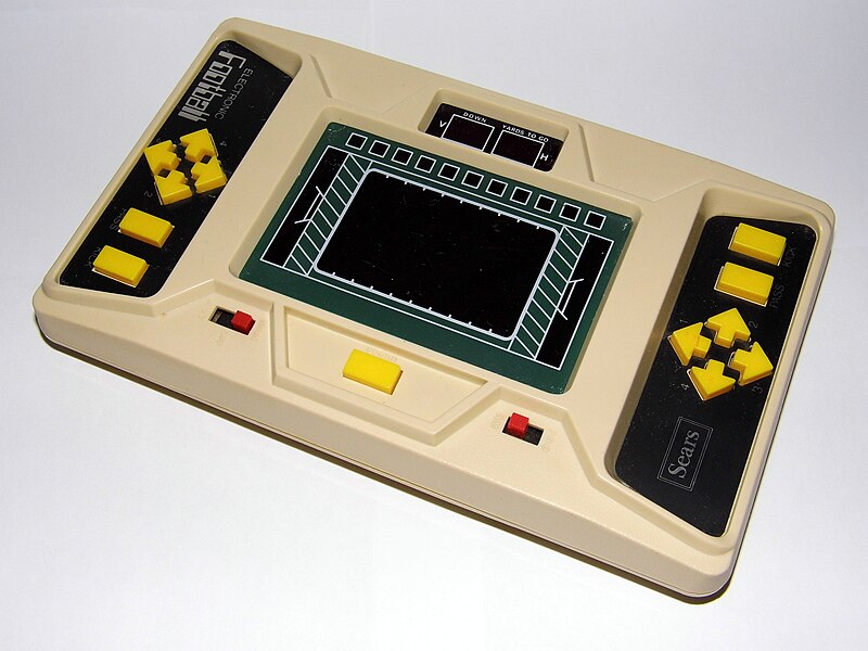 File:Electronic Football by Sears, Roebuck & Co., No. 65093, Red LED, Made in Taiwan, Copyright 1980 (LED Handheld Electronic Game).jpg