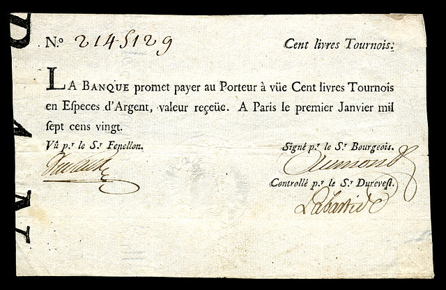 La Banque Royale: 100 livres Tournois (1720)