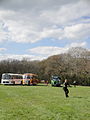 A falconry display taking place at Havenstreet railway station, Isle of Wight, for the Bustival 2012 event, held by Southern Vectis. The falconry display was put on by Haven Falconry who also attended the event allowing visitors to hold the birds.