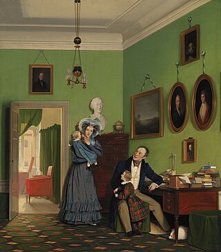 <i>The Waagepetersen Family</i> (Bendz) 1830 painting by Wilhelm Bendz