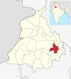 Fatehgarh Sahibin piirikunta Punjabin kartalla.
