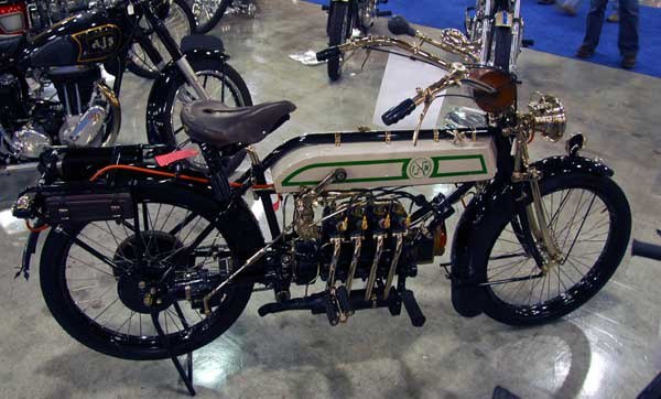 1913 FN motorcycle with four-cylinder in-line engine and shaft drive