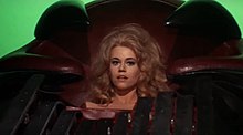 The video for "Put Yourself in My Place" was loosely inspired by 1968 film Barbarella, alongside paying tribute to its titular character played by Jane Fonda (pictured) Fonda3.JPG