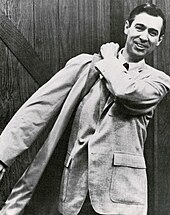 Rogers on the set in the late 1960s Fred Rogers, late 1960s.jpg