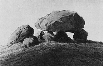 Dolmen près de Gützkow, dessin au crayon, 1837 (Bibliothèque royale, Copenhague)