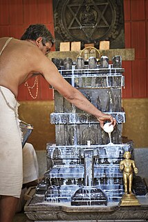 <i>Abhisheka</i> Devotional activity in Hinduism, Buddhism and Jainism