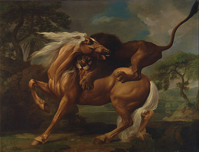 Cheval attaqué par un lion, 1762, New Haven, Centre d'art britannique de Yale.