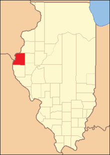 Hancock County at the time of its creation in 1825 Hancock County Illinois 1825.png