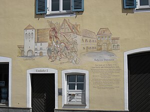 Mural in memory of the cross and flag battle