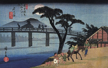 Tập_tin:Hiroshige_Man_on_horseback_crossing_a_bridge.jpg