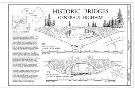 Drawing from the Historic American Engineering Record Historic Bridges - Generals Highway, Three Rivers, Tulare County, CA HAER CAL,54-THRIV.V,2- (sheet 10 of 10).png