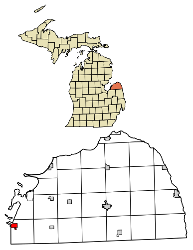 File:Huron County Michigan Incorporated and Unincorporated areas Sebewaing Highlighted.svg