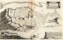 The castle of Kithira,
copper engraving by Coronelli. IAN 0047 Coronelli 1687 Kythera.jpg