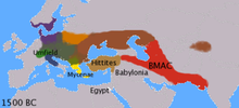 Répartition des langues indo-européennes vers -1500.