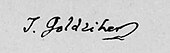 signature d'Ignaz Goldziher