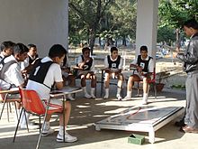 Candidates in a group task Indian Navy Service Selection board training (06).jpg