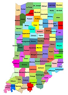 An enlargeable map of the 92 counties of the state of Indiana Indiana Counties.jpg