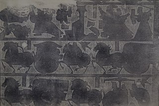 Ink Rubbing of Reliefs from the Offering Shrine of Wu Liang