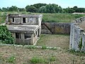 Inside of the Rivedoux Redoute with German era blockhaus (left), and 17th century quarters (right).