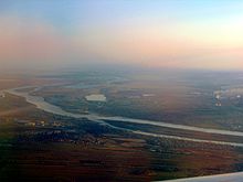 An aerial view of the Irtysh in Omsk