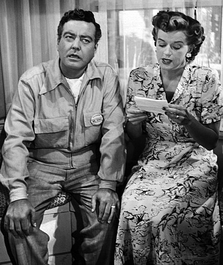 Gleason and Rosemary DeCamp as Chester and Peg Riley in The Life of Riley